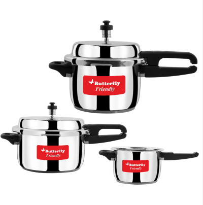 Butterfly stainless steel 2 L, 3 L, 5 L Induction Bottom Pressure Cooker (Stainless Steel)
